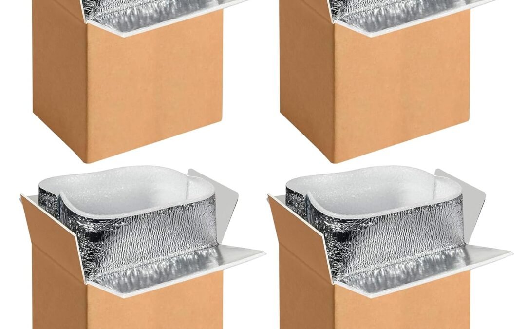 Wholesale OEM ODM YSSOA 6 Pack Insulated Shipping Boxes with Aluminum Foil Liner,Thermal Insulation Cold Pack Shipping Boxes for Frozen, Reusable Styrofoam Cooler Box, Small Mailing Box, 6”x5”x9” Factory & Supplier