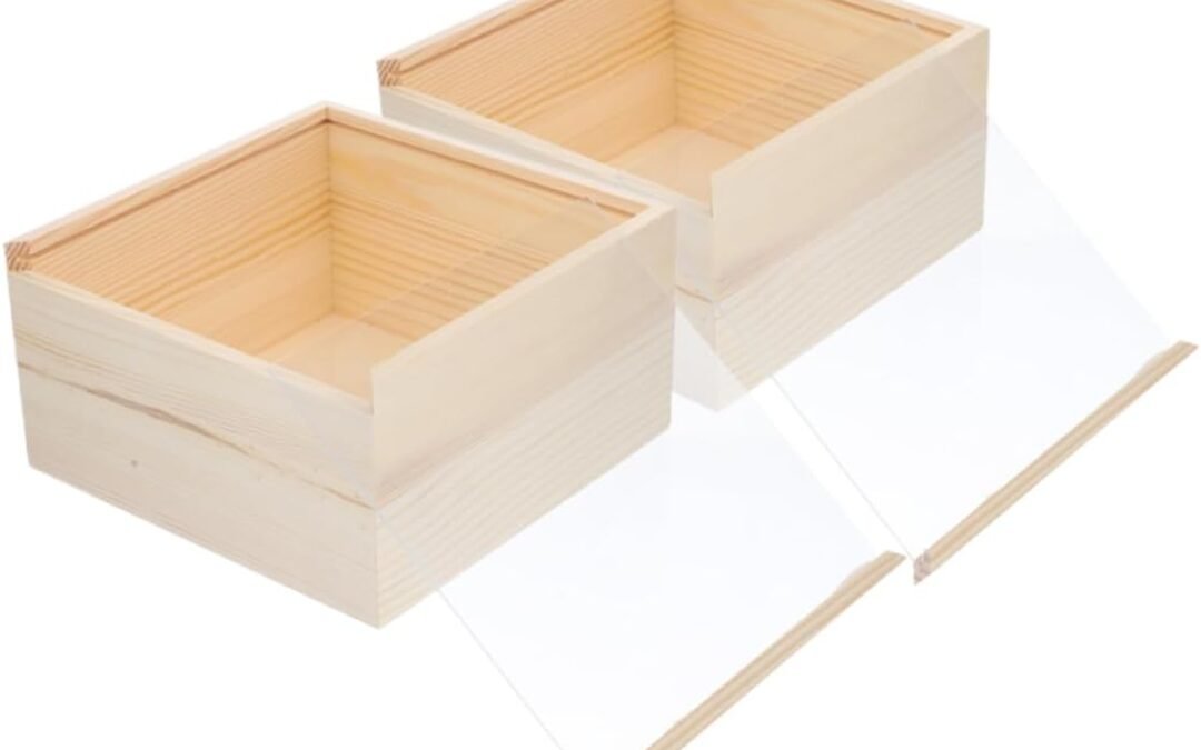 Wholesale OEM ODM Zerodeko 2Pcs Acrylic Clear Sliding Lid Storage Box for Crafts and Jewelry Compact Wood Container with Easy Access Top for Desks and Spaces Unfinished Craft Display Holder Factory & Supplier