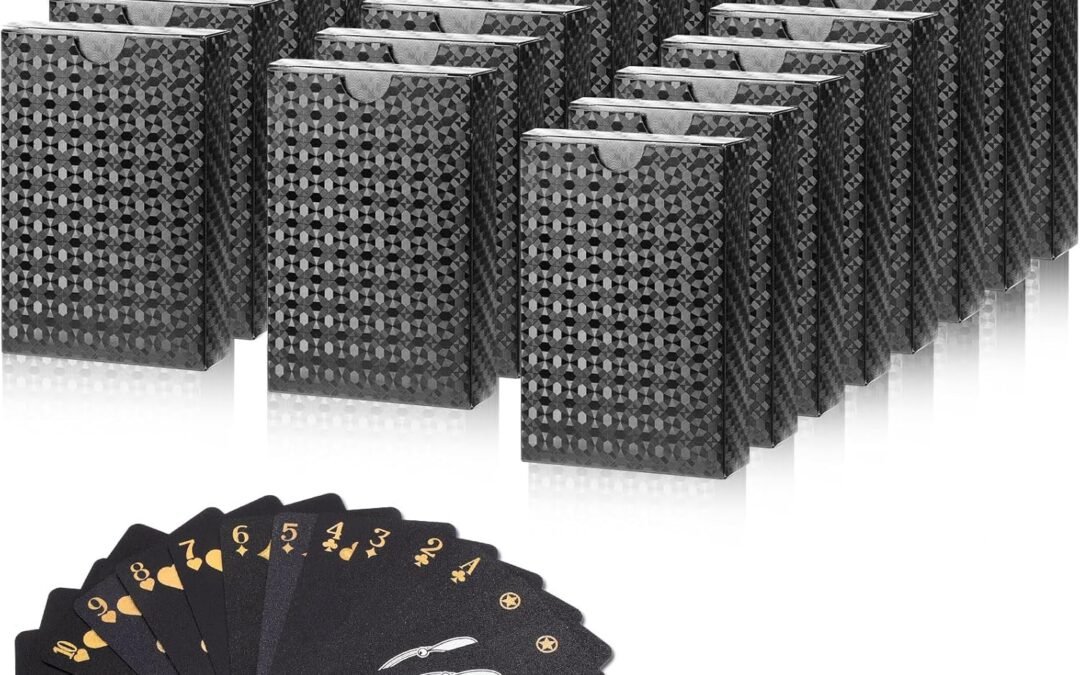 Wholesale OEM ODM Zubebe 24 Decks Waterproof Playing Cards Plastic Black Gold Waterproof Poker Cards Luxury Playing Cards for Adults, Washable, Use for Party and Game Factory & Supplier