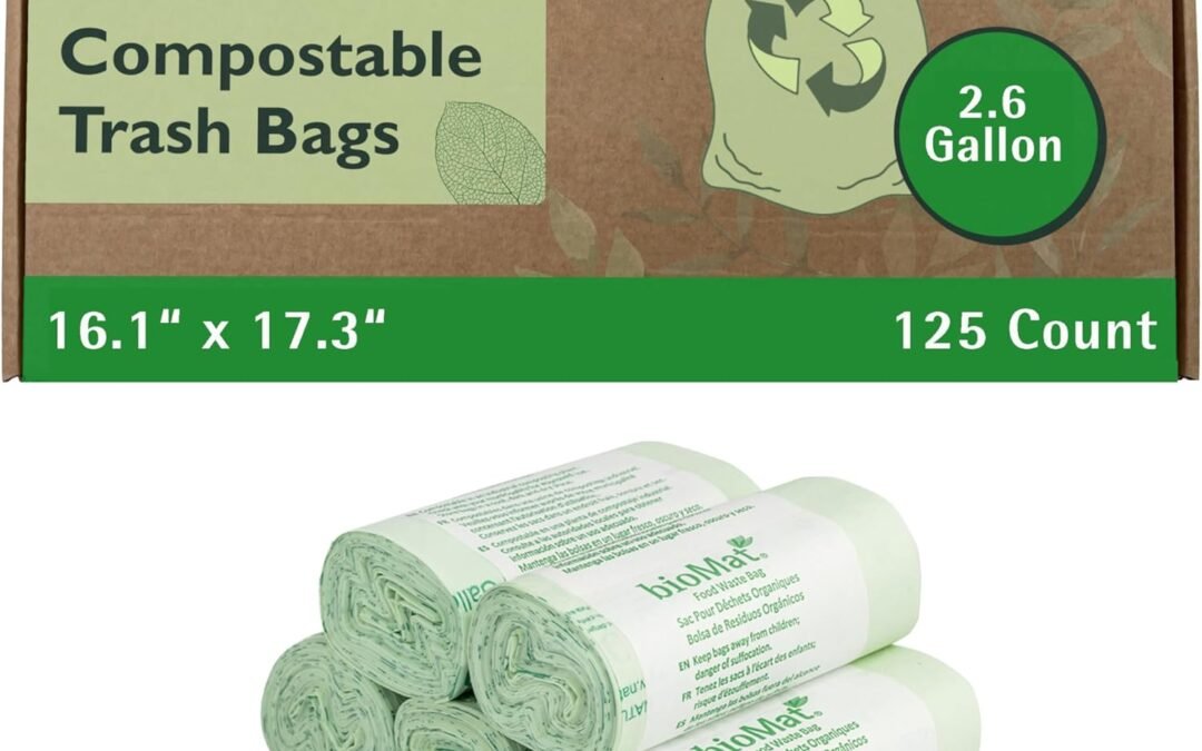 Wholesale OEM ODM bioMat 2.6 Gallon Compostable Trash Bags, 125 Count, Compost Bags for Countertop Bins, BPI ASTM D6400 Certified Small Trash Bags Factory & Supplier