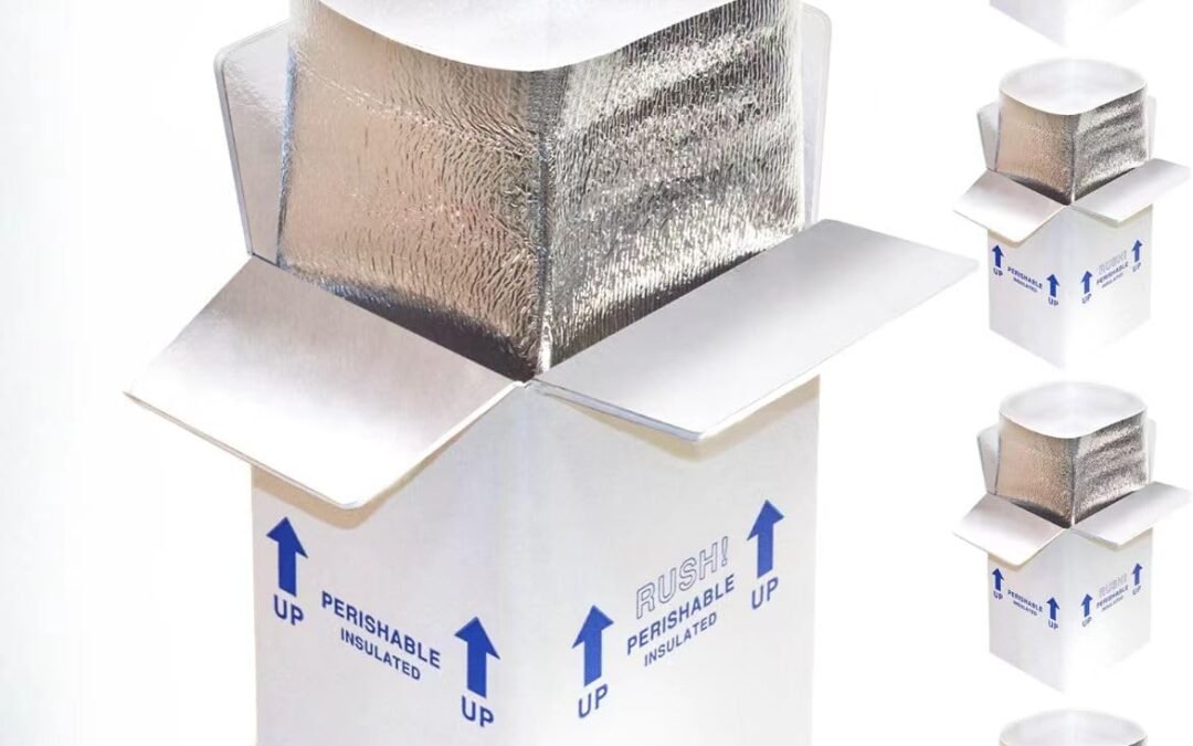Wholesale OEM ODM double insulated courier box with aluminum foil plastic foam lining, 4pcs 7x6x10 inch for shipping perishable items, recommended to use dry ice (not included),small shipping box Mailer,white Factory & Supplier