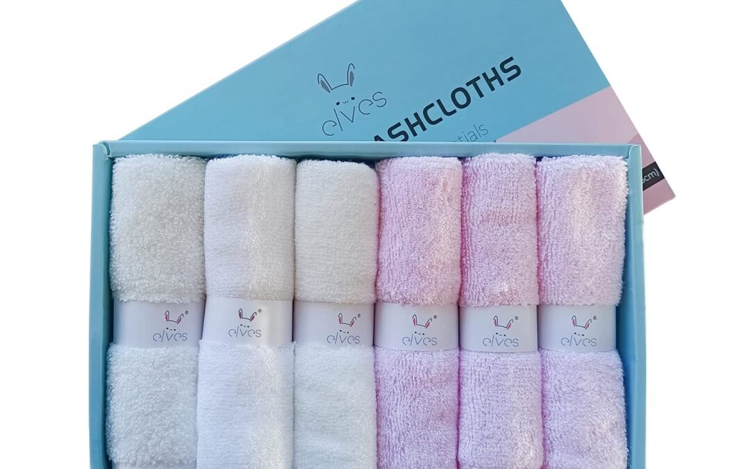 Wholesale OEM ODM elves Bamboo Viscose Washcloth Baby Set of 6 – Ultra Soft Wash Cloths for Face and Body – Small Face Towel for Baby Girl (White&Pink) Factory & Supplier